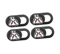 Garneck Cache Webcam pour Ordinateur Portable et Tablette en Abs Noir Adhésif Fort et Grand Trou, Lot de 4 Pièces Curseur de Protection pour Caméra