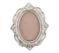 Garneck Cadre Photo Vintage Ovale Décoratif en Métal Argenté 3D Attache Triangulaire Décoration Murale Rétro pour Salon et Chambre Présentoir Photo Suspendu Original Murale Élégante