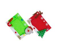 Garneck Cadres Photo de Noël en Feutre Lot de 2 Petits Cadres Décoratifs -Même pour Arbre de Noël Décoration Intérieure Rouge