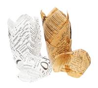Garneck Caissettes à Cupcakes Tulipes Antiadhésives 100pcs Petits Moules à Gâteaux Papier Kraft Et Blanc Résistant Cuisson Maison Fête Pâtisserie Jetables