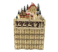 Garneck Calendrier Décoratif Créatif Bois Calendrier Unique avec Pile Décoration de Noël