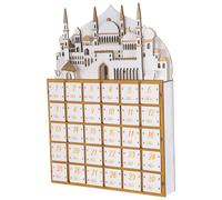 Garneck Calendrier Ramadan en Bois 30 Jours avec Lumière LED Intégrée 30 Petits Tiroirs Interactifs Décoration de Table pour Maison et Fête du Ramadan Fonction Compte à Rebours