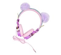 Garneck Casque Audio pour Garçon et Filles avec Microphone Intégré Oreillettes Douces et Confortables Câble 12 Licorne avec Strass et Boule Duveteuse Couleur Aléatoire