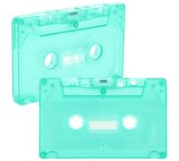 Garneck Cassette Audio Vide Vintage 2 Pièces Couleur Vert Translucide, Cassette à Bandes Vierges pour Décoration et Loisirs Créatifs, Accessoire Artisanal pour Fêtes et Anniversaires