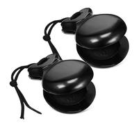 Garneck Castagnettes en Bois Instrument de Percussion pour Adultes, Paire Noire Compacte et Légère, Castagnettes Doigts Portables pour Initiation Musicale et Apprentissage Éducatif