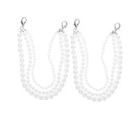 Garneck Chaînes de Chaussures Femme Perles Blanches Tressées la Main, Breloques Décoratives en Fil de Nylon pour Baskets, Bijoux Lacets Casual Chic, Taille Unique