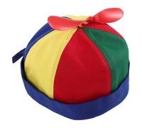 Garneck Chapeau Melon Sangle Réglable avec Hélice Détachable en Coton et Plastique, Design Moulin à Vent Coloré pour Jeux en Plein Air et Fêtes Déguisées