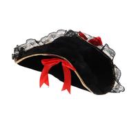 Garneck Chapeau Pirate Rouge avec Nœud Femme Accessoire Costume Halloween et Confortable Style Élégant pour Soirées à Thème et Cosplay