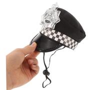 Garneck Chapeau Policier pour Chien Ajustable Accessoire Décoratif pour Animal Domestique Costume de Police pour Chat Confortable et Sécurisé pour Fêtes et Performances