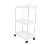 Garneck Chariot de Rangement à roulettes 3 Blanc Étagère Cuisine Amovible Organisateur en ABS et Acier Inoxydable Utilisation à Cuisine Support de Rangement Polyvalent
