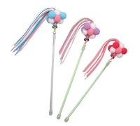 Garneck Chaton Bleu et Pourpre pour Augmenter L'énergie et 3pcs Bâton de Interactif Pompon en Peluche Lors pour Animaux