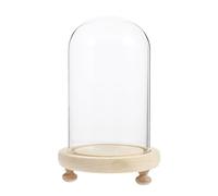 Garneck Cloche en Verre 9x15 Cm pour Fleurs Éternelles, Socle Lumineux Couleur Chaude, Décoration Artisanale de Bureau, Couverture Protectrice Anti-poussière, Accessoire Décoratif Créatif