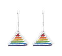 Garneck Clous D’Oreilles Arc-en-Ciel en Acier Inoxydable Triangle Unisexe Bijoux pour Femme et Élève Décoration D’Oreilles Multicolore