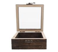 Garneck Coffret en Bois 10X10X4,5 CM pour Spécimens d'Insectes avec Couvercle à Charnière, Boîte à Souvenirs Multifonction pour Fleurs Séchées et Objets de Collection, pour Éducation