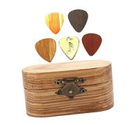 Garneck Coffret en Bois De Noyer 5 Médiators pour Guitare Acoustique Et Électrique, Étui De Rangement Sécurisé pour Guitare, Porte-médiators Polyvalent Et Compact