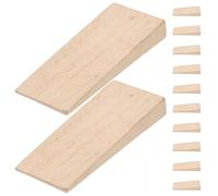 Garneck Coins de Manche en Bois de Hêtre Jaune 1,3 Cm Lot de 24 Pièces Accessoire de Fixation pour Outil Agricole, Coin de Poignée de Marteau pour Entretien et Remplacement