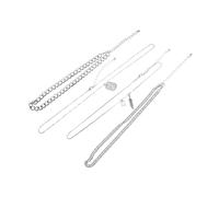 Garneck Collier à Chaîne Homme Ailes D'ange Pendentif Acier Titane Multiple Rangs Hip Hop Style Punk pour Hommes Usage Quotidien 45 Cm