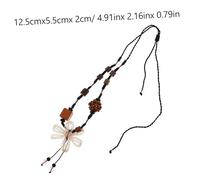 Garneck Collier Femme Boho Perles Bois avec Fleur Style Vintage été Plage Accessoire Unique pour Tenues Mode Printemps-automne