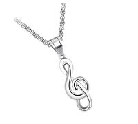Garneck Collier Hip-Hop pour Homme Pendentif Musical en Acier Inoxydable Chaîne de Cou Style Créatif pour Toutes Occasions Bijoux Masculins
