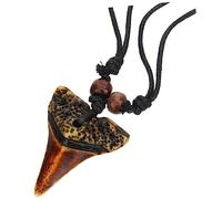 Garneck Collier Homme Dent de Requin Vintage Style Tribal Pendentif Cool et de Cou pour Surfeur et Plage