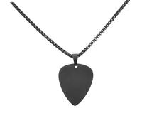 Garneck Collier Inoxydable avec Pendentif Guitare Unisexe Chic pour Hommes et Femmes Accessoire Élégant Forme de Médiator pour Toutes Occasions