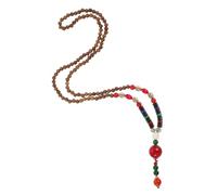 Garneck Collier Long De Perles Bois Pour Femmes Collier Ethnique Vintage Fait Main Pendentif Feng Shui