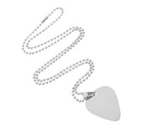 Garneck Collier Médiator Guitare en Acier Inoxydable Pendentif Acier et Chaîne Boule 60 CM Bijou Fantaisie pour Hommes Passionnés de Musique Accessoire Quotidien et Scène