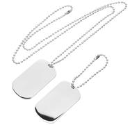 Garneck Collier Militaire en Acier Inoxydable Double Face, Pendentif Plaque D'identification pour Hommes, Chaîne en Argenté Résistante et Personnalisable, Accessoire Mode Homme, Usage