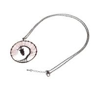 Garneck Collier Pendentif Chouette Arbre de Vie en Pierre Naturelle | Style Unique et Raffiné, pour Bureau ou Présent, Chaîne Pendentif Cou