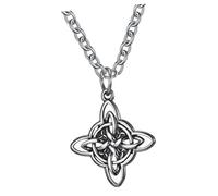 Garneck Collier Pendentif Nœud Celtique Rétro Acier Inoxydable Unisexe, Chaîne 3mm Longueur 60cm 5cm, Collier pour Hommes, Décoration de Cou, Symbole D'amour et Loyauté