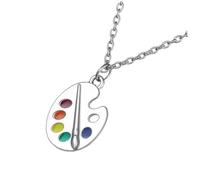Garneck Collier Pendentif Palette de Peinture Créatif pour Étudiants Art Bijou Alliage Cadeau Peintre Fille Ado Accessoire Original pour Fêtes et Sorties