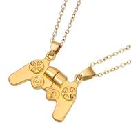 Garneck Collier pour Couples en Alliage Doré Chaîne Ajustable Design Manette de Jeu Bijou Mixte Femme et Homme Présent Romantique pour Correspondance et Connexion