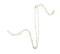 Garneck Collier Ras-du-cou Court à Perles Espacées en Acier Inoxydable Argenté, Chaîne de Satellites Minimaliste pour Femme, Accessoire Élégant pour Tenue de Soirée et Usage Quotidien