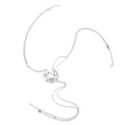 Garneck Colliers Pendentifs D'amitié Cœur Soleil Lune en Alliage Argenté pour Femmes Amies Présent Anniversaire Trois Pièces