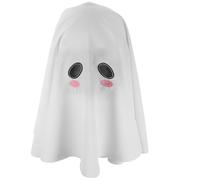 Garneck Costume de Fantôme pour Halloween Femme Bandeau à Double Expression en Fibre Élastique Respirante Blanc Masque de Mariée Fantôme avec Voile en Filet Accessoire Cosplay pour