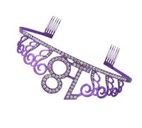 Garneck Couronne Numérotée 18 Ans Violet en Strass, Accessoire pour Cheveux Délicat et Décoration Gâteau D'anniversaire, Bandeau Élégant pour Femmes et Filles, Couvre-chefs Festif