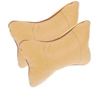 Garneck Coussins Appui-Tête Voiture 2 Pièces Beige, Oreillers Cervicaux de Voyage 27X18X9 CM, Soulagement des Tensions Cervicales pour Conducteurs
