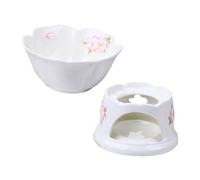 Garneck Creuset À Fromage avec Base À Bougie Caquelon À Fondue en Céramique Pot À Bonbons Conservation De La Chaleur Appareils De Cuisine