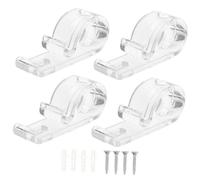 Garneck Crochets De Rideaux pour Chaînette De Store Enrouleur Transparent, Guide-chaînette Sécurisé avec Vis, Fixation Murale Flexible, Accessoire pour Stores Vénitiens, Lot De 4, Installation Facile