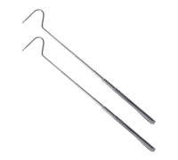 Garneck Crochets Rétractables en Acier Inoxydable Argentés 2pcs pour Attraper Serpents, Outil Pratique et Portable pour Jouer Serpents