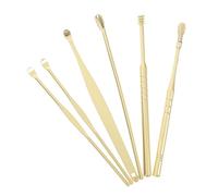 Garneck Cuillères Auriculaires en Acier Inoxydable 6 Pcs Kit Portable Nettoyage Cérumen Résistant Corrosion Usage Familial Voyage Soins Oreilles Massage Conduit Auditif