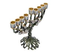 Garneck De Hanoukka À Neuf Branches en MéTal Vintage Bougeoir Pilier RéTro en Forme d'arbre DéCoration De Table Religieuse ÉLéGante pour FêTes Et CéLéBrations