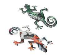 Garneck Décoration Suspendue Gecko en Métal Fer 1 Set de 2 Pièces Apparence Réaliste et Style Créatif Cuisine ou Bureau