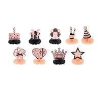 Garneck Décorations d'anniversaire 9 Pièces en Papier Nid d'abeille, Boules Alvéolées Suspendues Colorées, Décorations de Fête Polyvalentes pour Intérieur et Extérieur, Accessoires Déco