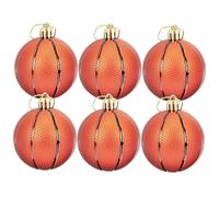 Garneck Décorations de Noël Suspendues Thème Sport Lot de 6 Ornements Sapin de Noël Ballons Basket Accessoires Décoratifs 6 Cm pour Arbre Maison Fête Présent