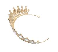 Garneck Diadème de Mariage Élégant en Alliage Doré, Accessoire Cheveux pour Soirée, Décoration Capillaire Simple et Délicate, pour Photo Prop et Événement