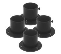 Garneck Douilles pour Barre Acier Inoxydable 304 Noir, Pack de 4 Pièces, Base 25mm, Supports Latéraux pour Barres Porte-Serviettes et Tringles à Vêtements