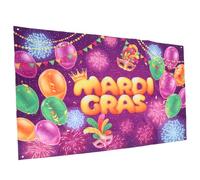 Garneck Drapeaux Du Festival De Mardi Gras Banderole Décor De Carnaval 180 X 115 Cm Décoration De Fête En Plein Air
