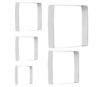 Garneck Emporte-pièces Carrés Design Simple Lot de 5 en Acier Inoxydable pour Biscuits et Jellies pour Fêtes de et Pâtisserie