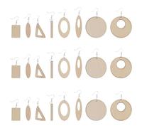 Garneck Ensemble de Boucles D'oreilles en Bois Brut -même, Légères et Sûres, 80 Pièces de Goutte, Fabrication de Bijoux Artisanaux